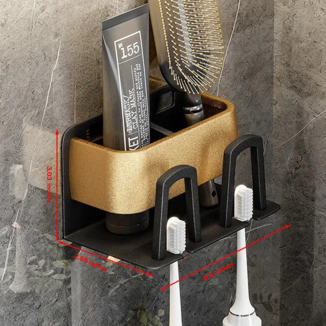 Modern Metal Wall-Mounted Toothbrush Holder