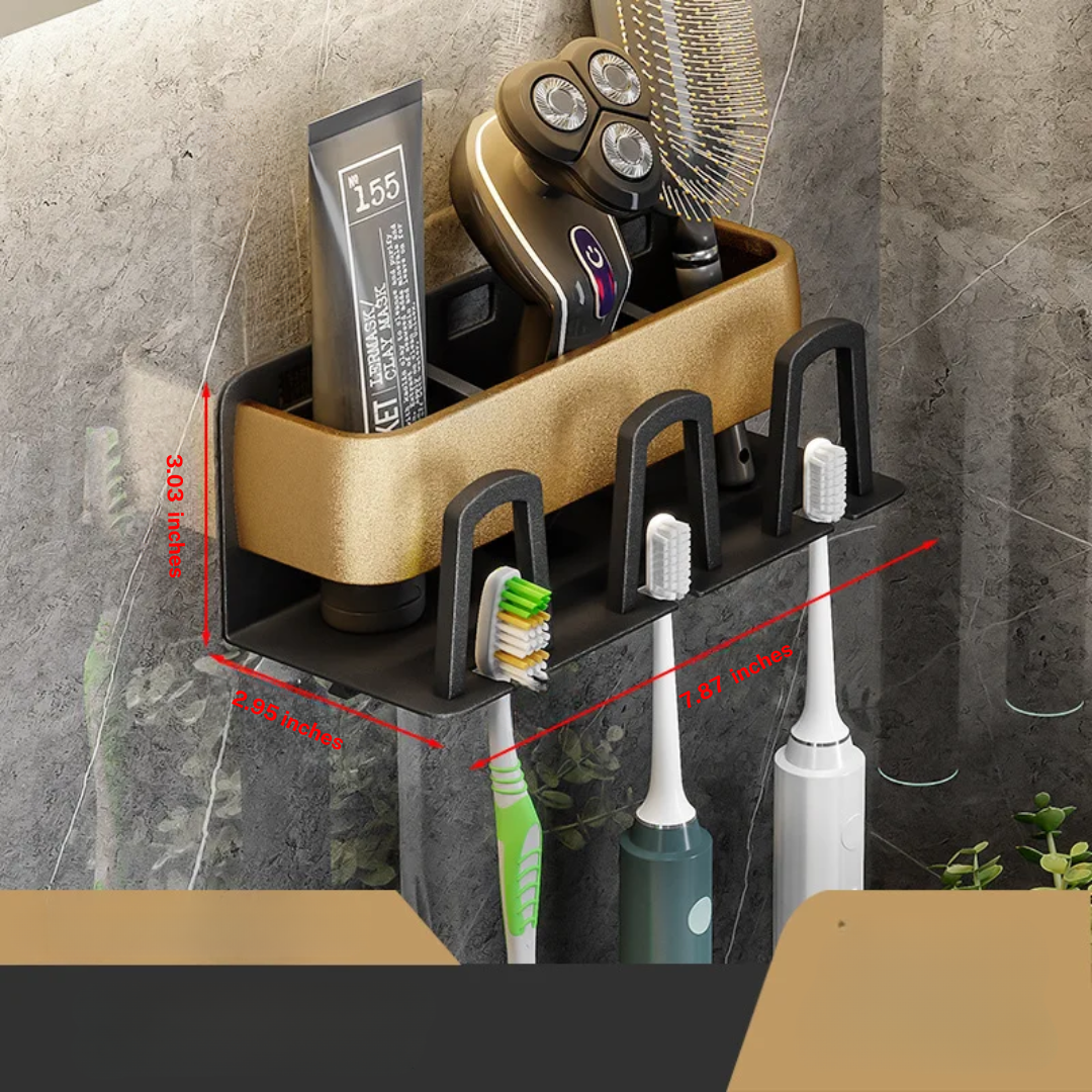 Modern Metal Wall-Mounted Toothbrush Holder