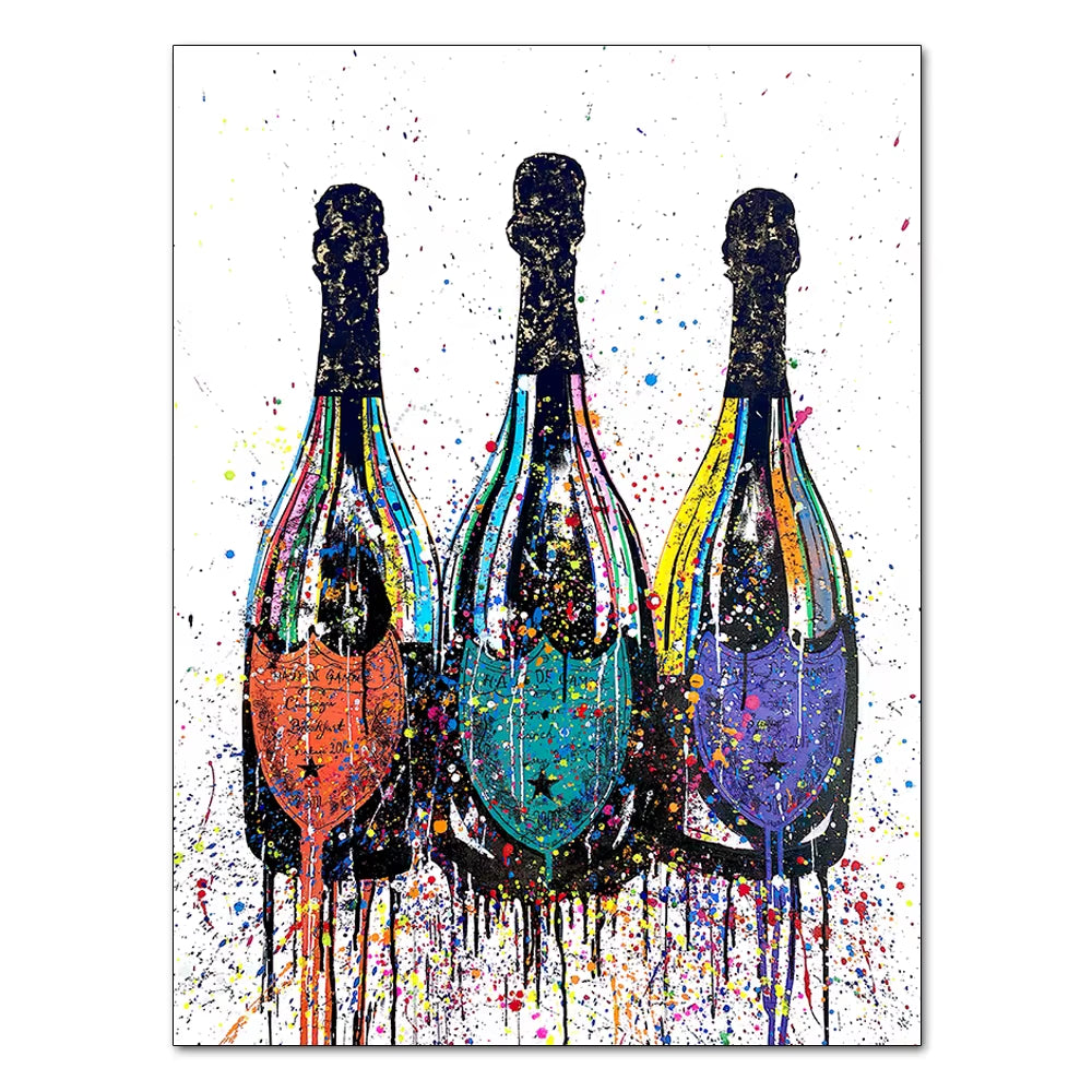 Graffiti Champagne Bottle Wall Prints