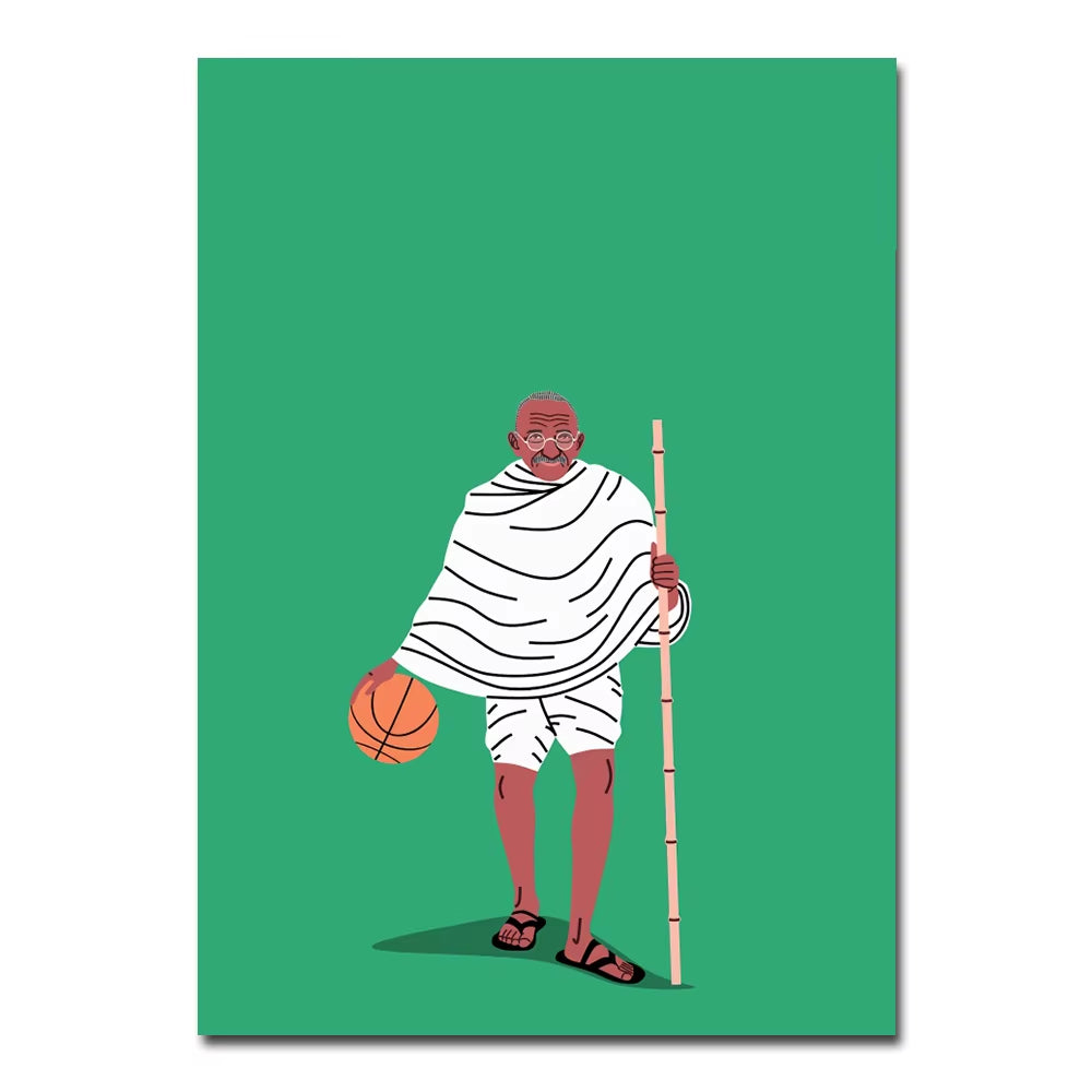 Celebrities Playing Basketball Wall Prints