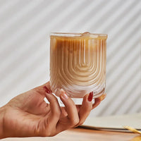 Wavy Glass Iced Coffee Cups