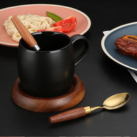 4Pcs Western Wooden Handle Cutlery Set (Stainless Steel)