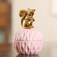 Pink Ceramic Jewelry Storage Box