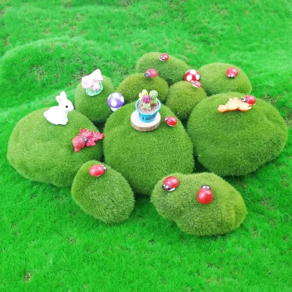 40 Decorative Faux Moss Rocks