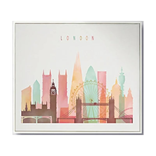 City Skyline Watercolor Wall Prints