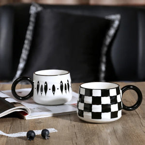 Black & White Ceramic Coffee Mugs