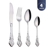 4Pcs Gold Royal European Cutlery Set (Stainless Steel)