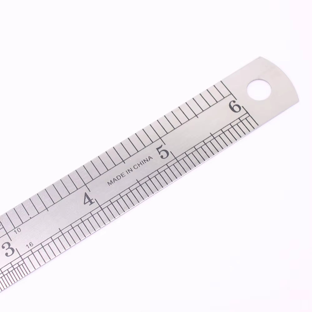 1PCS 15Cm 6 Inch Ruler Precision Stainless Steel Metal Ruler Double-Sided Learning Office Stationery Writing Supplies