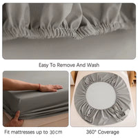 100% Waterproof Mattress Covers Protector Adjustable Non-Slip Bed Fitted Sheet with Elastic Band for Queen King 90/140/160/200