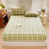 Non-Slip Plaid Fitted Bed Sheet