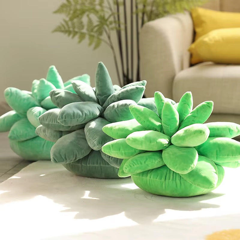 Soft Plush Green Succulent Throw Pillow Plush Cactus Cushions 3D Succulent Pillows Home Decor New Year Valentine'S Day Gift