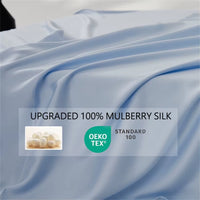 Home Mulberry Silk Duvet Cover Set, Luxury 3 Piece Bedding Set, 1Pc Comforter Cover 2Pcs Pillowcase, Couple Bed Blanket Cover