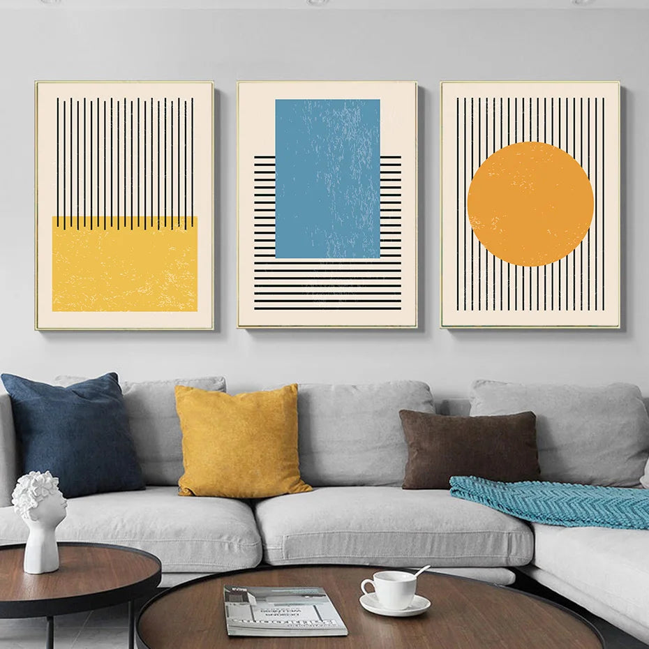 Geometric Shapes Color Blocked Wall Prints