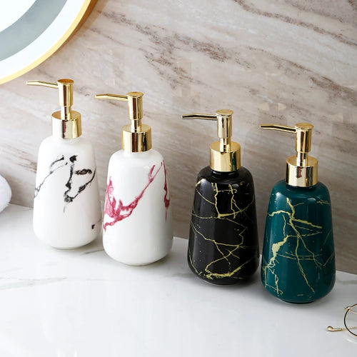 Ceramic Gold-Plated Marble Soap Dispenser