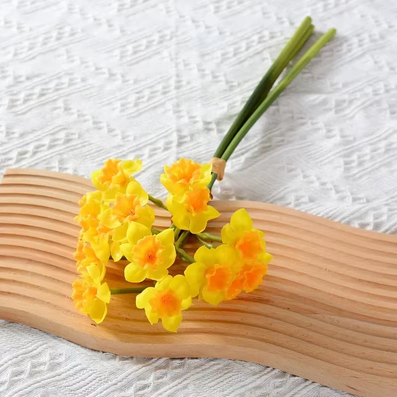 Handmade Soft Rubber Artificial Daffodils