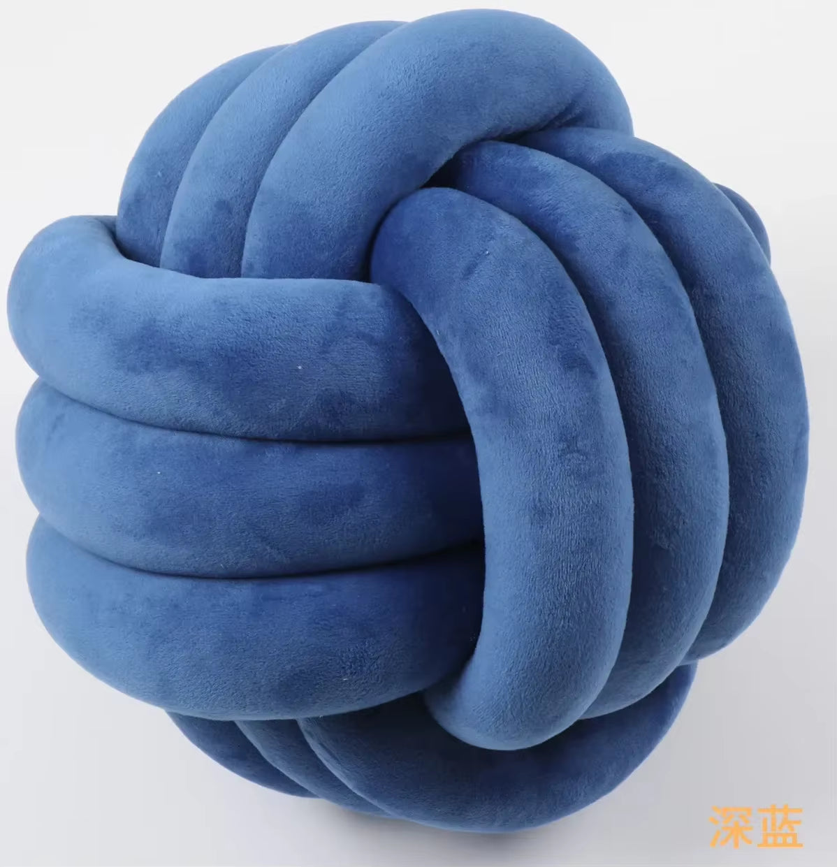 Soft Round Knotted Velvet Pillow