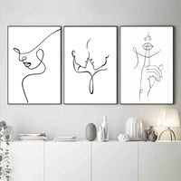 Abstract Line Couple Wall Prints