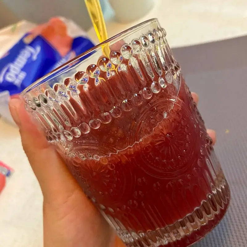 Sunflower Patterned Glass Cups