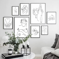 Line Family Love Wall Prints