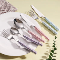 24Pcs Pearled Cutlery Set (Stainless Steel)