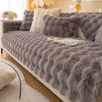 Nordic Solid Plush Sofa Cover