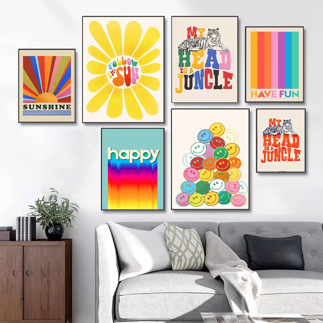 Rainbow Sunshine Fun Wall Prints