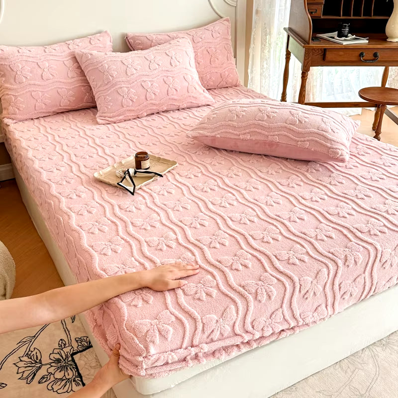 Warm Patterned Fitted Bed Sheet