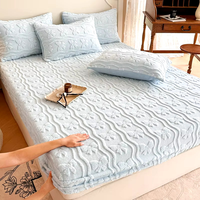 Warm Patterned Fitted Bed Sheet