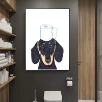 Watercolor Dachshund Bathroom Prints