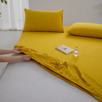 High Quality 100% Cotton Fitted Sheet Soft Breathable Mattress Cover with Elastic Bands Single/Double/King/Queen Size Bed Sheet