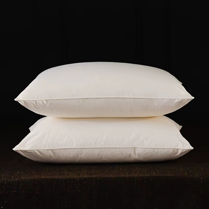 93% Goose Feather down Pillow for Sleeping 1 Pair, Home Bed Pillows Inserts Standard Queen King Size, 100% Organic Cotton Shell