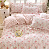 Floral Ruffled Cotton Duvet Cover