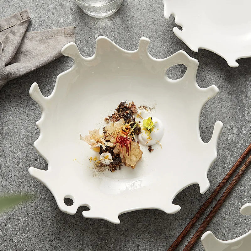 Nordic Coral Porcelain Salad Plates