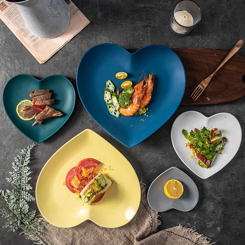 Morandi Heart-Shaped Ceramic Plates