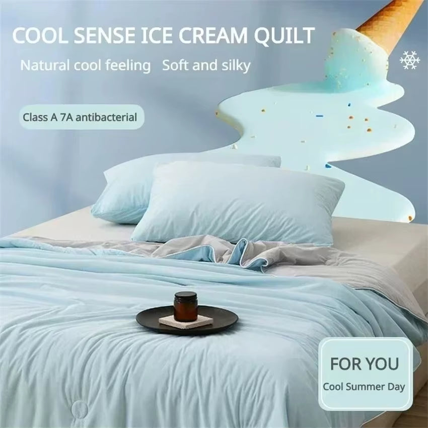 Summer Cooling Blanket Breathable Cool Air Condition Quilt Lightweight Soft Comforter with Double Side Cooling Fabric Bedding