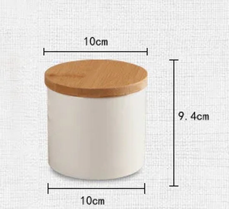 White Ceramic Sealed Storage Jar