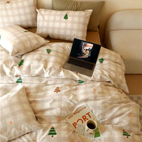 Cotton Duvet Cover with Festive Print