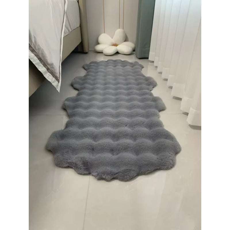 Plush Irregular Bubble Fleece Area Rug