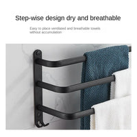 Black Aluminum Towel Bar Holders