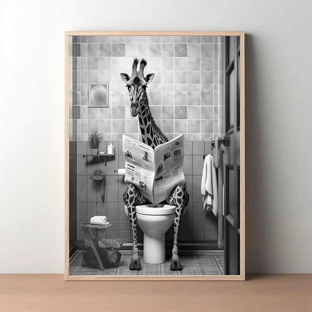 Animal Bathroom Wall Print