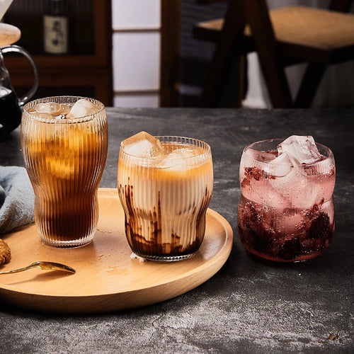 Simple Striped Ice-Coffee Glasses