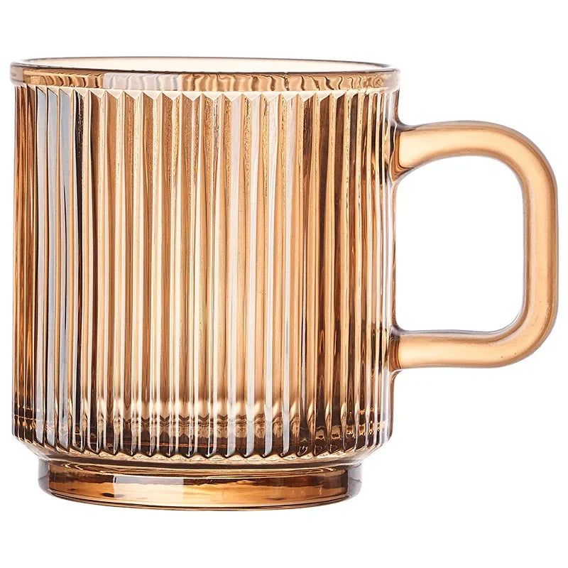 Japanese-Style Vertical Striped Glass Cups