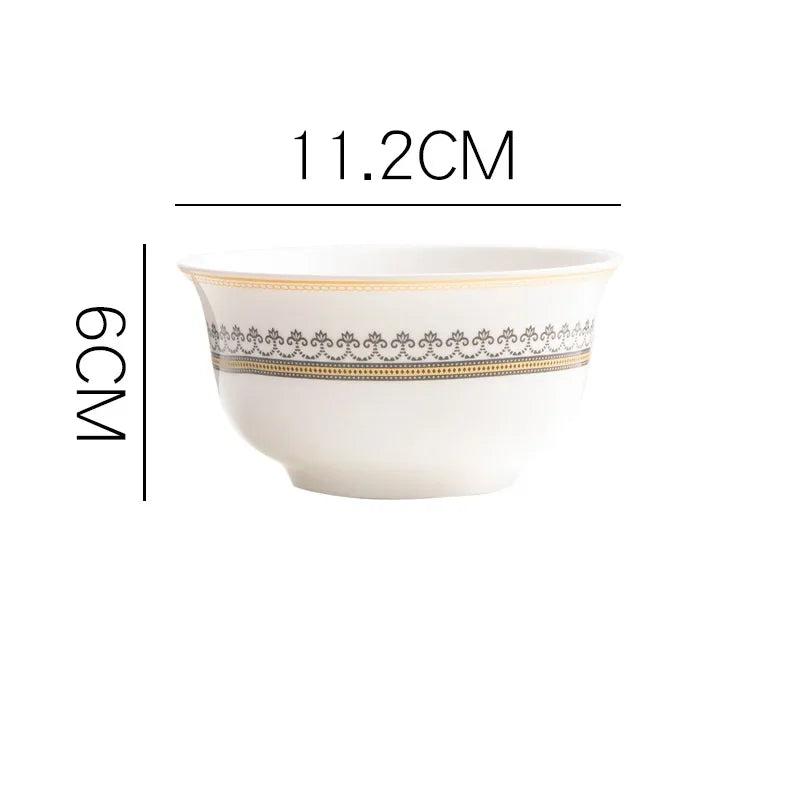 European-Style Patterned Ceramic Dinner Plates & Bowls