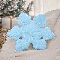 35Cm Christmas Snowflake Shaped Throw Pillows Soft Plush White Decorative Cushion for Sofa Chair and Bed Kawaii Flower Cushions