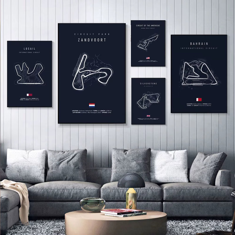 F1 Monaco Circuit Wall Prints