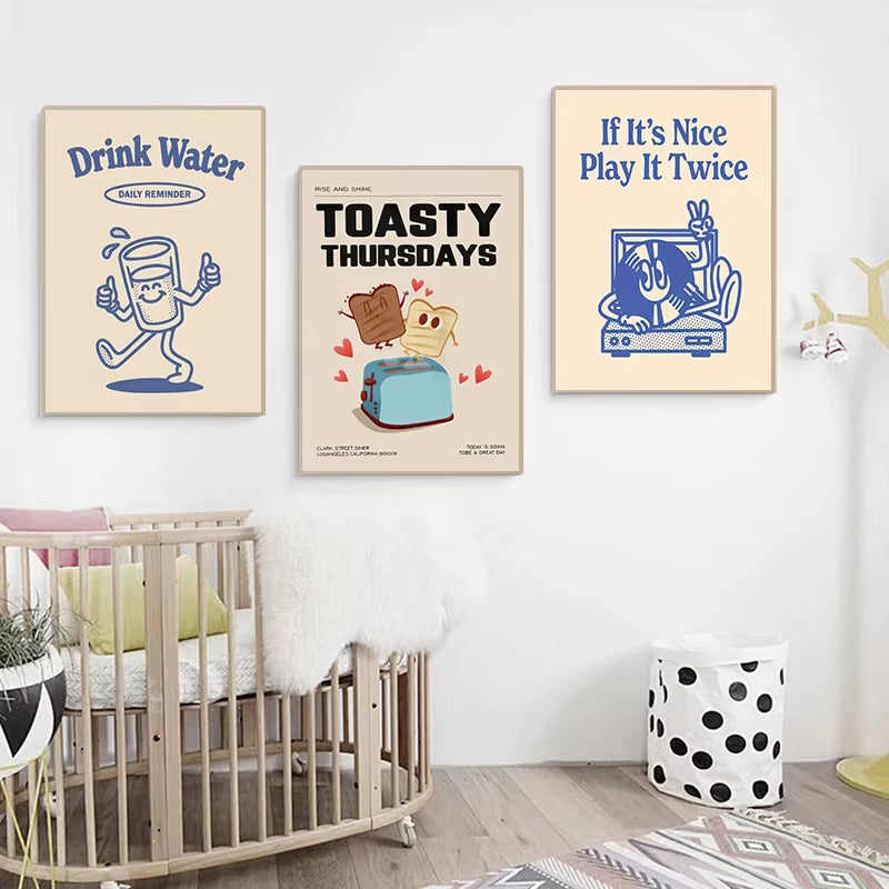 Fun Breakfast Theme Wall Prints 