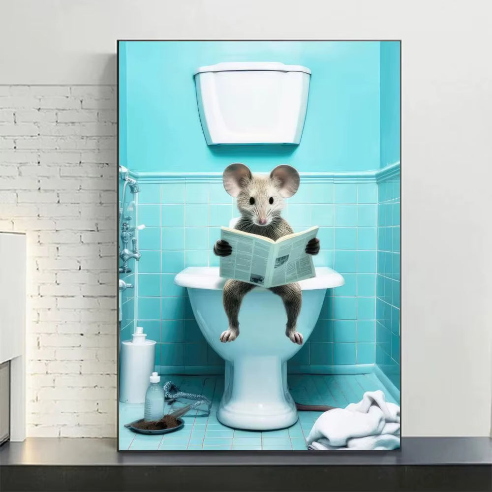 Funny Animal Bathroom Wall Prints