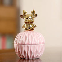 Pink Ceramic Jewelry Storage Box