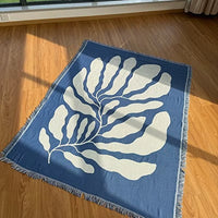 Blue Woven Throw Blanket