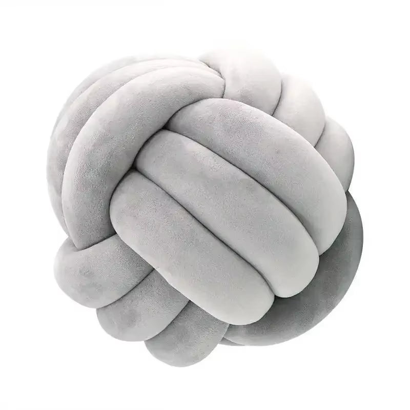 Soft Round Knotted Velvet Pillow